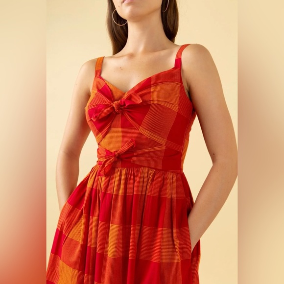 NWT Emily and Fin US Size 8 Salma Dress in Heatwave Check - Picture 4 of 12